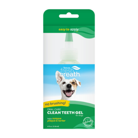 FBCTGLKT4Z TropiClean Fresh Breath No Brushing Clean Teeth Dental & Oral Care Gel for Dogs, 4oz 1